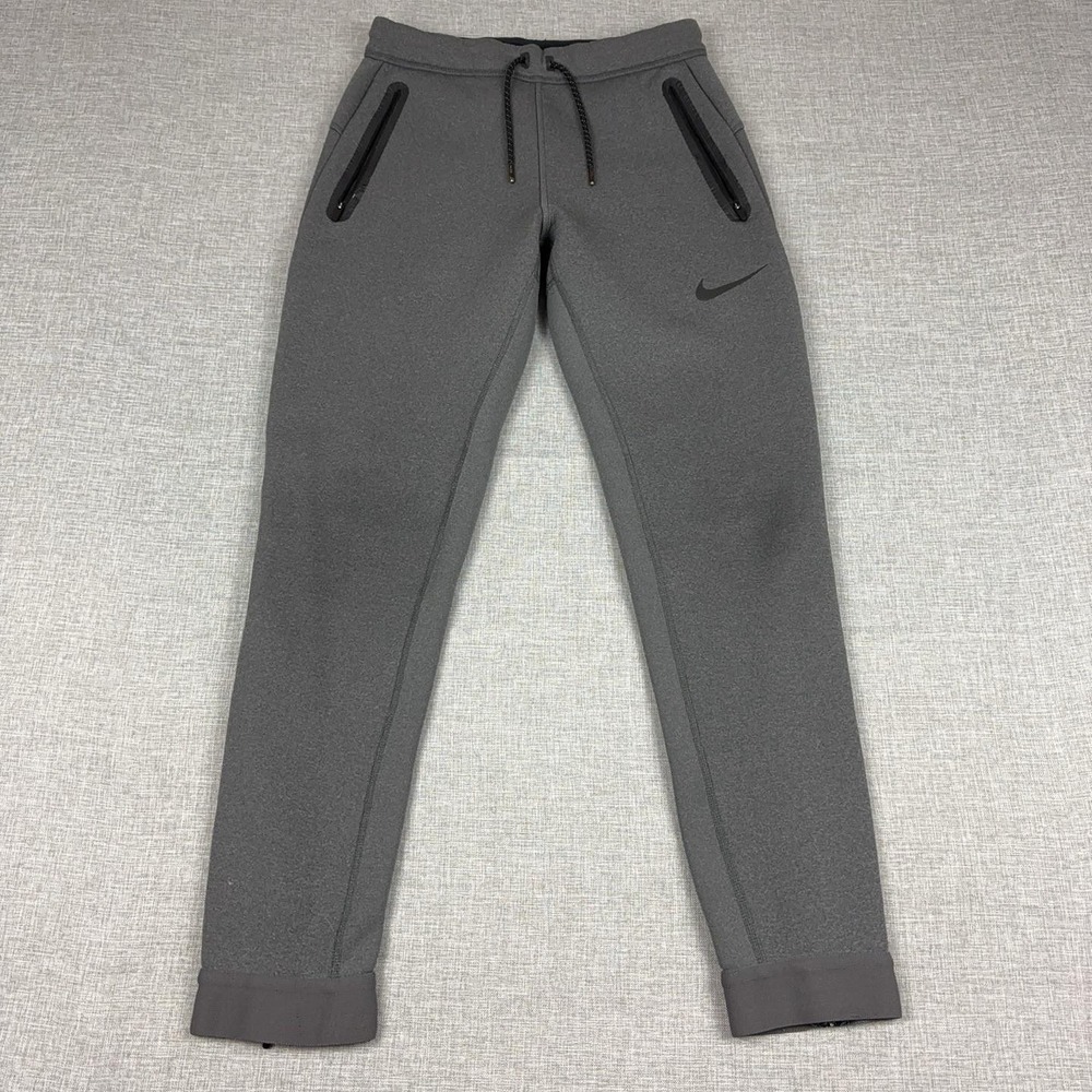 Nike Tech Fleece Pants Mens S Gray Joggers Tapered Zip Pockets 688477-071